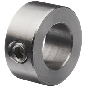 S/S Shaft Collar, Set Screw Type, 5/8" Bore x 1-1/8" OD x 1/2" W, 5/16-18 Set Screw