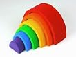 Grimm's Large 6-Piece Solid Wood RAINBOW Stacker - Nesting "Element" Sculptural Blocks