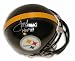 Autographed Mean Joe Greene Pittsburgh Steelers Mini Helmet Inscribed HOF 87