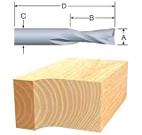 Bosch 85939M Solid Carbide 5/32-Inch x 1/2-Inch Down Spiral Double Flute 1/4-Inch Shank Router Bit