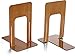 officemate Bookends, Non-Skid Base, 1 Pair, 5.875 x 8.25 x 9 Inches, Wood Grain  (93054)