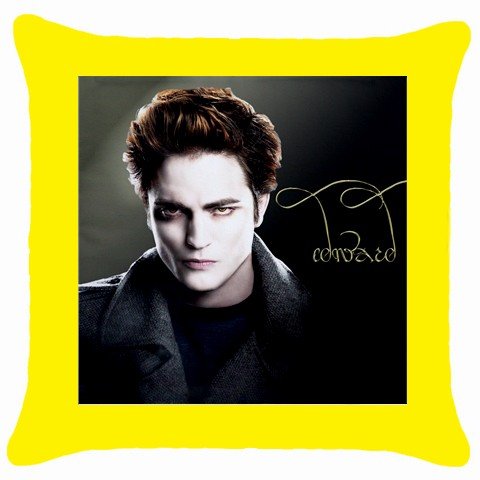 Throw Pillow Case Yellow of Twilight Edward Cullen Looking Serious