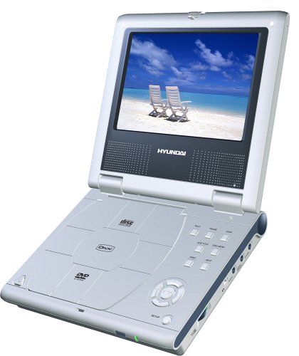 Childrens Toyshop  Electronics : Hyundai HPD719 - 7inch Multi Region LCD portable DVD Player -Silver with Divx +Free Carry Case