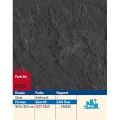 Gerflor Vinyl Fliese Design 0220 Slate Anthrazit (Inhalt: 1 m� pro Paket - der angezeigte Preis gilt pro 1 m�)