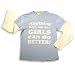 Sweet and Sour by Junk Food - Girls Long Sleeve Anything Boys Can Doà T-Shirt, Blue, White