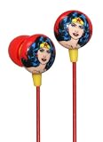 iHip DCF1030WW Vintage Wonder Woman Face Hi-Fi Noise Reducing Printed Ear Buds Earphones RedBlueYellow