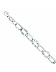 Genuine 14K White Gold Polished Fancy Link Bracelet 7.5 Inches 4 Grams Of Gold 100% Satisfaction Guaranteed.