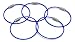 MantaRing - Cable Key Ring - Waterproof - Blue - 5 Pack