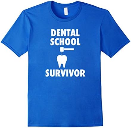 Men's Dental School Survivor T-Shirt - Dentist Graduation Gift DDS Large Royal Blue