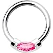 Silver 925 Rose Oval Austrian Crystal Closure Ring