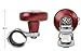 Fouring BL Steering Wheel Knob Spinner - Universal Non-Slip Fit, ABS & Premium High Gloss Chrome Plated Finish Suicide Knob with Metal Ball Bearing & Easy Installation (Red Platinum)
