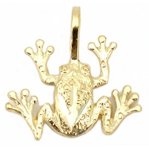 41QVdKRxXcL Frog Charm DiamondCut 14k Gold 14mm