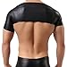 TIAOBU Mens Short Sleeves Faux Leather Bolero Arm Cover Arm Sleeves Shrug Dancewear