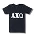 Alpha Chi Omega Black American Apparel V-Neck-Metallic Silver Letters
