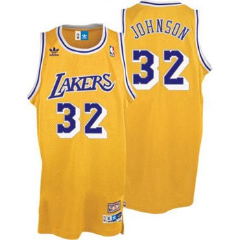 Los Angeles Lakers Magic Johnson Adidas Team Color Throwback Replica Premiere Jersey - X-Large On Sale
