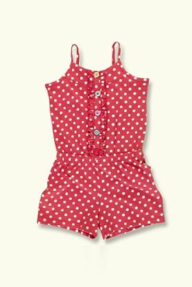 Pure Cotton Spot Ruffle Playsuit [T77-8047C-Z]