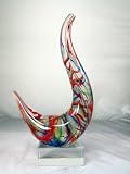Glass Vase Black & Yellow Beautiful 100% Handblown Art X993