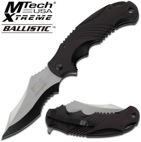 MX-A801BK M-Tech Xtreme Ballistic IhgOhq Spring Assisted Knife gFi4e3xoj 5" ajuiioptr 4567fffg 567ybghjk Mtech Xtreme nPPljcyac Ballistic SZtM3lgexG Spring Assisted KnifeSpring Assisted Folder Knife5" Closed In LengthTwo Tone Matt Finish Half Serrated Stainless Steel BladeBlack HandleIncludes Pocket Clip