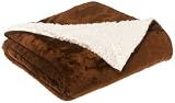 Review LCM Home Fashions, Inc. T021E / LCM Home Fashions Micromink / Sherpa 50-Inch by 60-Inch Throw, Chocolate