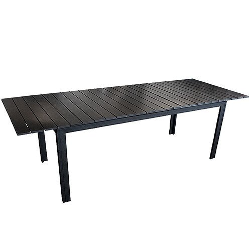 Gartentisch Aluminium/Non Wood 200/250x95cm Schwarz