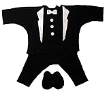 All Black with White Lapels Baby Tuxedo Suit