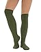 Womens Slouch Rib Knee Socks Cashmere Virgin Wool Blend Sock 7 Color Options