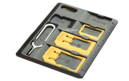 Slim compact sim card holder & microsd card storage case, hol…
