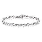 10K White Gold 1/2 ct. Diamond Heart Bracelet
