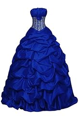 Strapless Beaded  Sleeveless Corset Natural   Waistline Taffeta Quinceanera Dress  With Ruffles