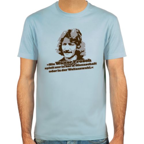 T-Shirt Walter Frosch ::: Farbauswahl: skyblue, sand oder weiß ::: Größen: S-XL ::: Fußball-Kult