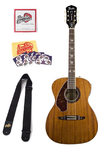 41QW%2B7c%2BL L Fender Tim Armstrong Hellcat Left Handed Acoustic Electric Guitar Bundle with Nylon Strap, Strings, Polishing Cloth, and Pick Card   Natural