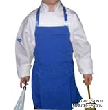 CHEFSKIN KIDS CHILDREN SET BLUE APRON + WHITE HAT, EXCELLENT FOR SCHOOL, PLAYS, PARTY FAVOR, FUNDRAISERS, HELP MOM, ETC. FITS KIDS 2-8