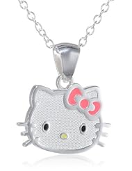Hello Kitty Girls Sterling Silver Pendant Necklace, 18"