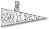 Nebraska Cornhuskers Solid Sterling Silver ''NEBRASKA N HUSKERS'' Pennant Pendant