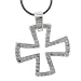 Sterling Silver Open Cz Maltese Cross Necklace Pendant