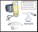 SterlingTek's Ipod Nano 4 pack Starter Kit: Skin, Armband, Car Charger & USB Cable -Orange Color Skin