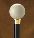 White Ball Walking Stick / Cane, Made in Italy