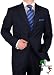 Valentino Made in Italy Mens Suit 3 Button 2pc Canvas Front Jacket Italian Suit Australian Merino Wool / Silk 150s Navy Stripe