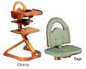 Svan High Chairs from Scandinavian Child with Infant Kit and Cushion, Sage Cushion with Cherry Wood