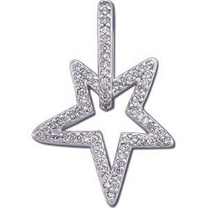 14kt White Gold Rock Star Diamond Pendant
