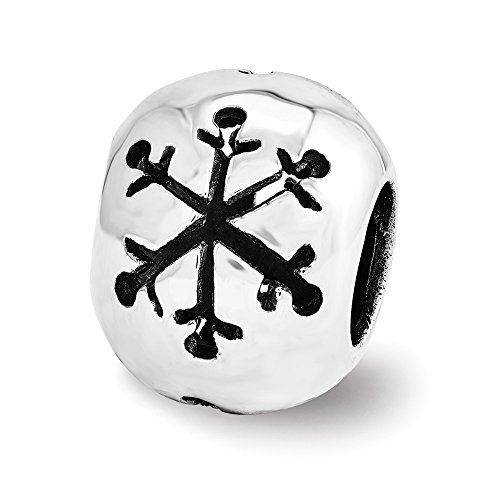 Cutout Snowflake Charm in Sterling Silver for 3mm Bead Bracelets