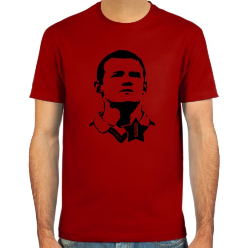 T-Shirt Wayne Rooney ::: Farbauswahl: skyblue, sand, weiß oder deepred ::: Größen: S-XL ::: Fußball-Kult