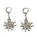 Alpenflüstern Traditional bavarian rhinestone Edelweiss earrings, Ladies costume jewelry, german pendant earrings for Dirndl, Oktoberfest (antique silver colored with clear stones)