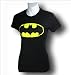 Search : Batman Women's Juniors Classic Logo Black Tee T-Shirt