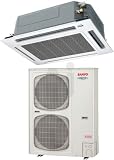 Sanyo 42XW72R 39,500 BTU Single Zone Ceiling-Recessed Ductless Split System with 4-Way Airflow Design, Whisper-Quiet Operation, Integrated Drain Pump and Wired Remote Controller (XHW3672R Indoor Unit/ C3672R Outdoor Unit): Cool Only