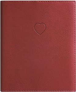 Red Embossed Heart Leather Brag Book
