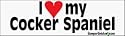 I Love My Cocker Spaniel - bumper stickers (Medium 10x2.8 in.)