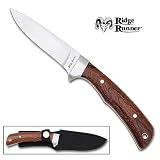 Ridge Runner Brown Wood Handle Skinning Knife w/ Sheath