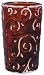 Oxblood red round vase with swirls - porcelain