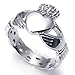 KONOV Stainless Steel Celtic Claddagh Heart Crown Mens Womens Love Ring, Silver